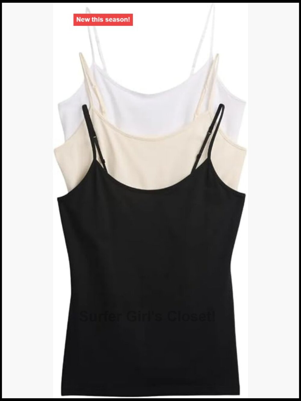 GAP Women's 3-Pack Fitted Cami Cotton Spaghetti Strap Tanks